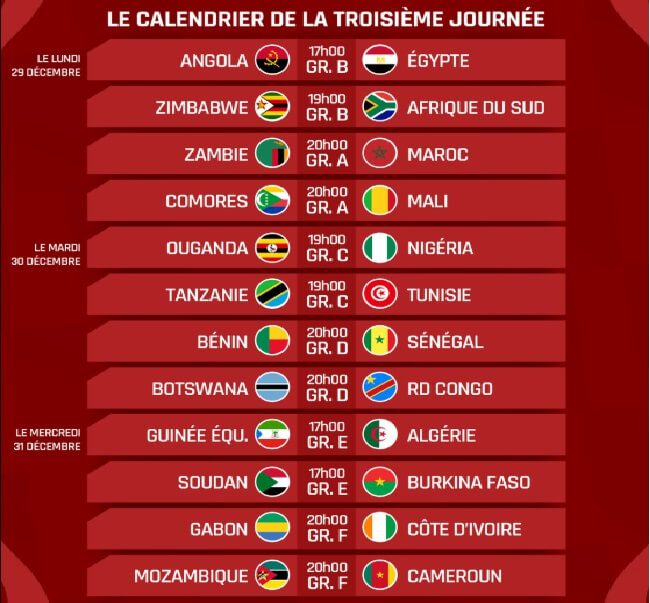 CAN 2025 troisième journée