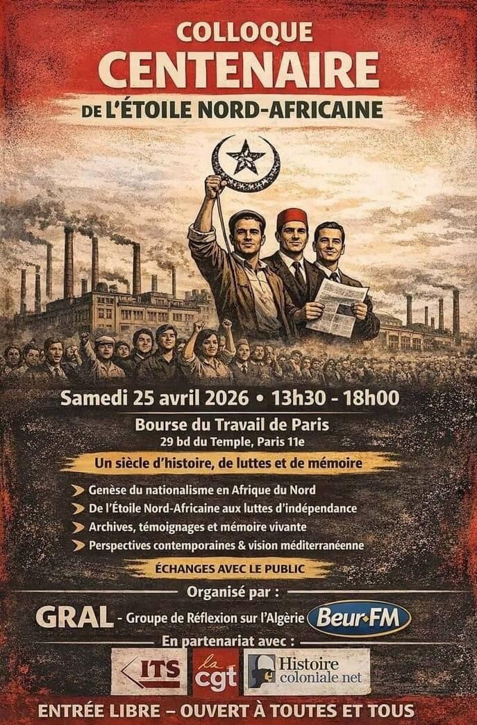 Le programme du colloque pour le Centenaire de l'Etoile nord-africaine